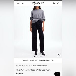 Madewell faux leather Black Wide-Leg Jeans